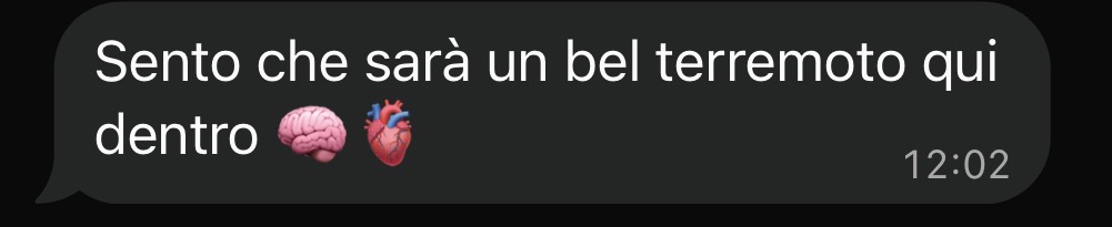 Sento che sarà un bel terremoto qui dentro