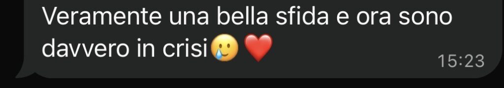 Veramente una bella sfida e ora sono davvero in crisi